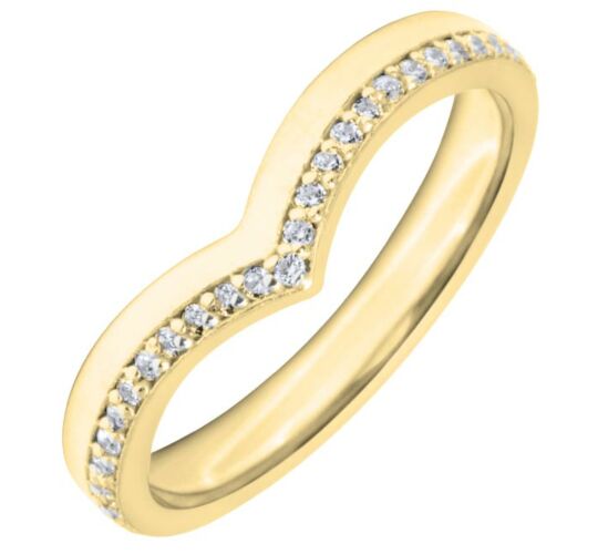 3mm Shaped Wedding Ring - 0.15ct Diamond | W631